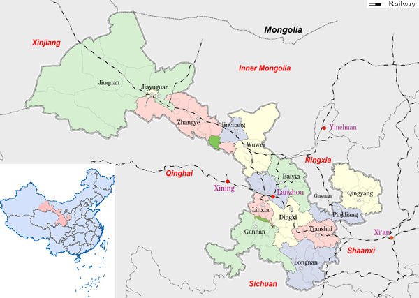 Gansu Regionalism Map