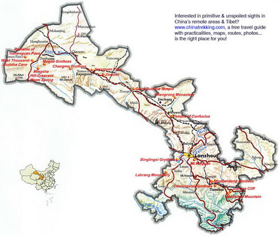 Gansu Travel Map
