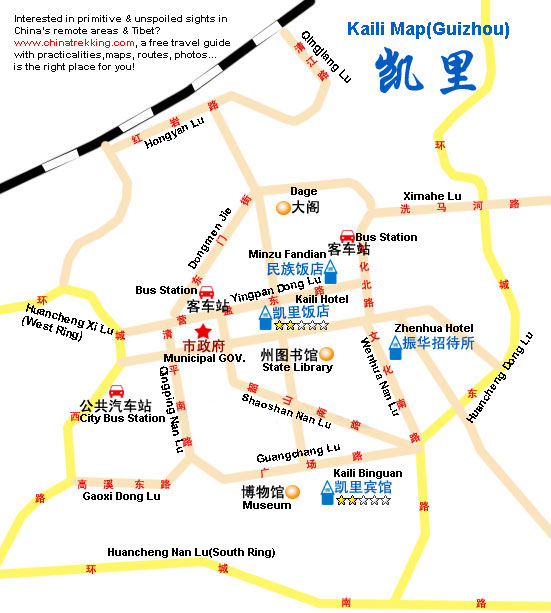 Guizhou Kaili Map