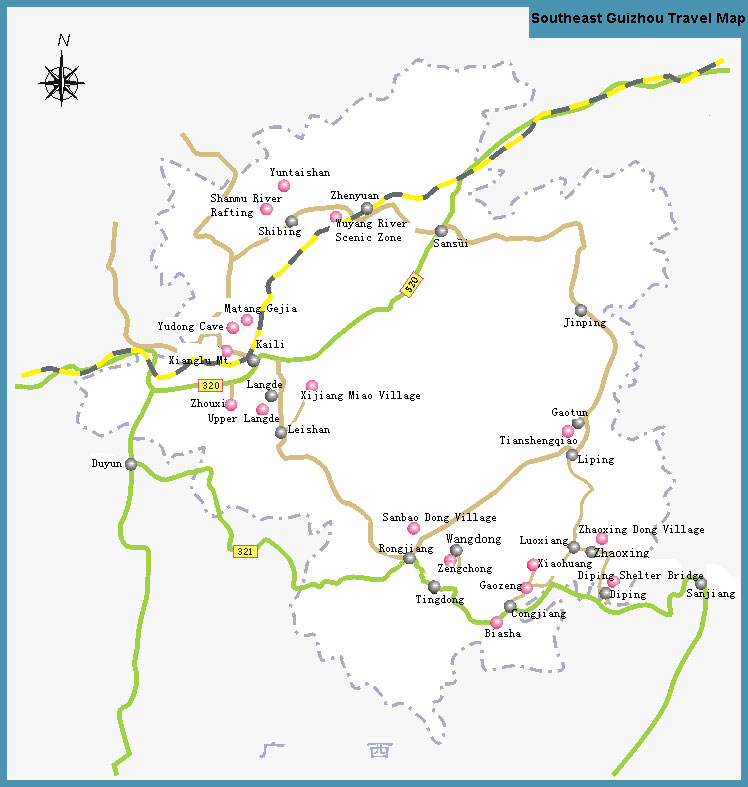 Southeast Guizhou Route Map