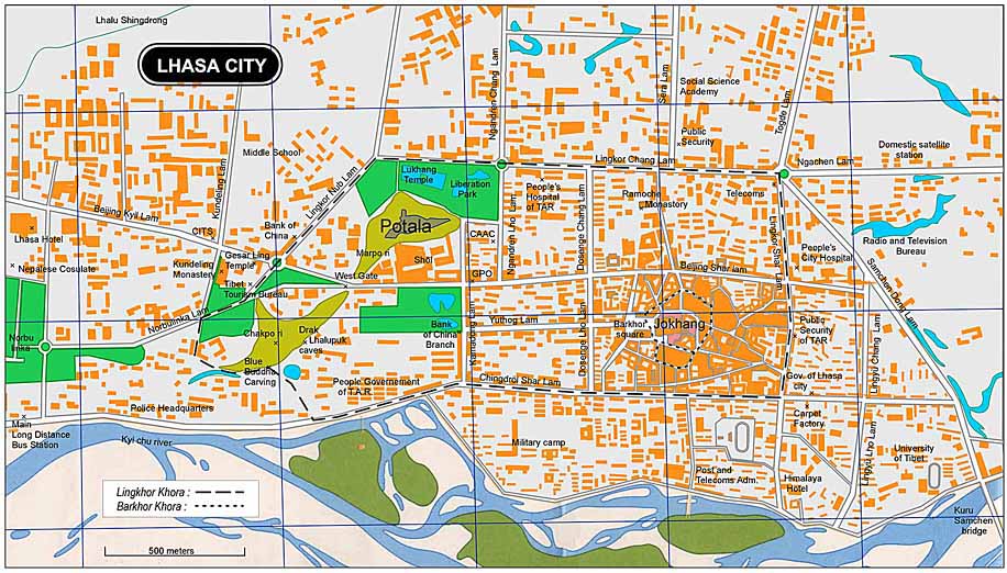 Lhasa city map