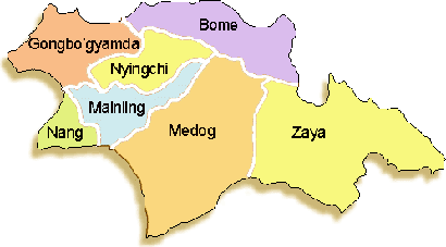 Nyingchi Map, Tibet