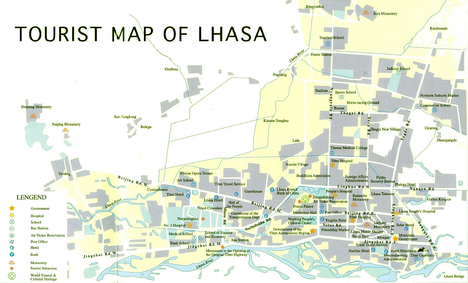 Lhasa Tourism Map